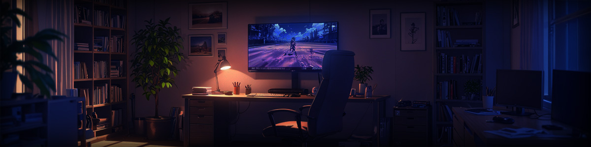 Hyggelig lille gamer-rum